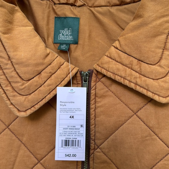 NWT! WILD FABLE Oversized Woven Quilted Jacket Plus Size 4X (Last One) - Picture 5 of 7
